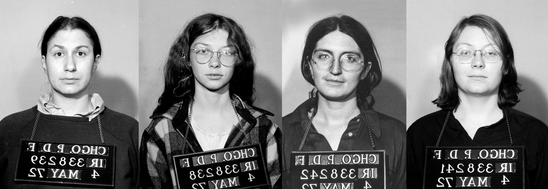 1972年Jane成员在芝加哥被捕后的四张大头照
